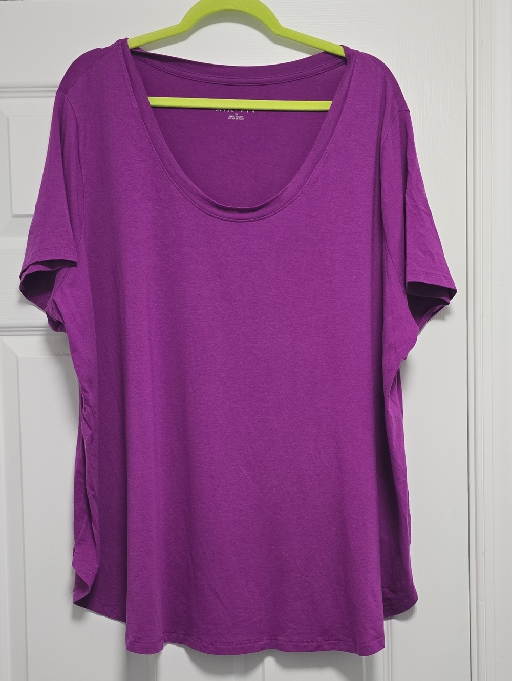 Ava & Viv Relaxed Scoop Neck Short Sleeve Tee - Vibrant Purple